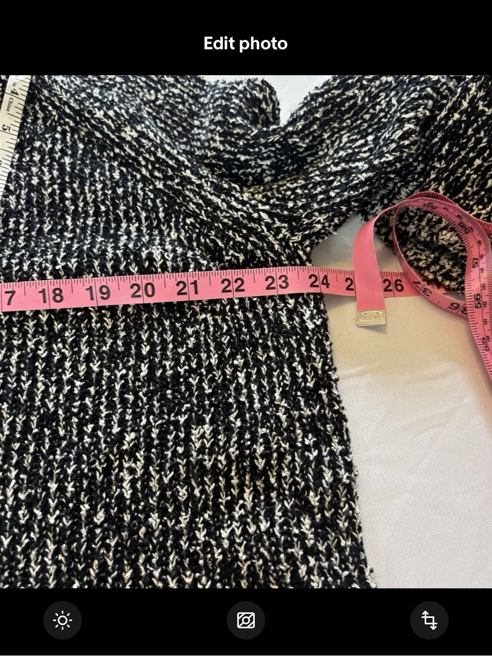 Eileen Fisher Organic Cotton Black White Boxy Peruvian Knit Sweater LP Preppy - Picture 4 of 8